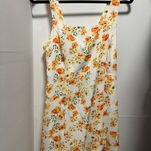 Lulus White and Orange Floral Dress – NWT Size Medium